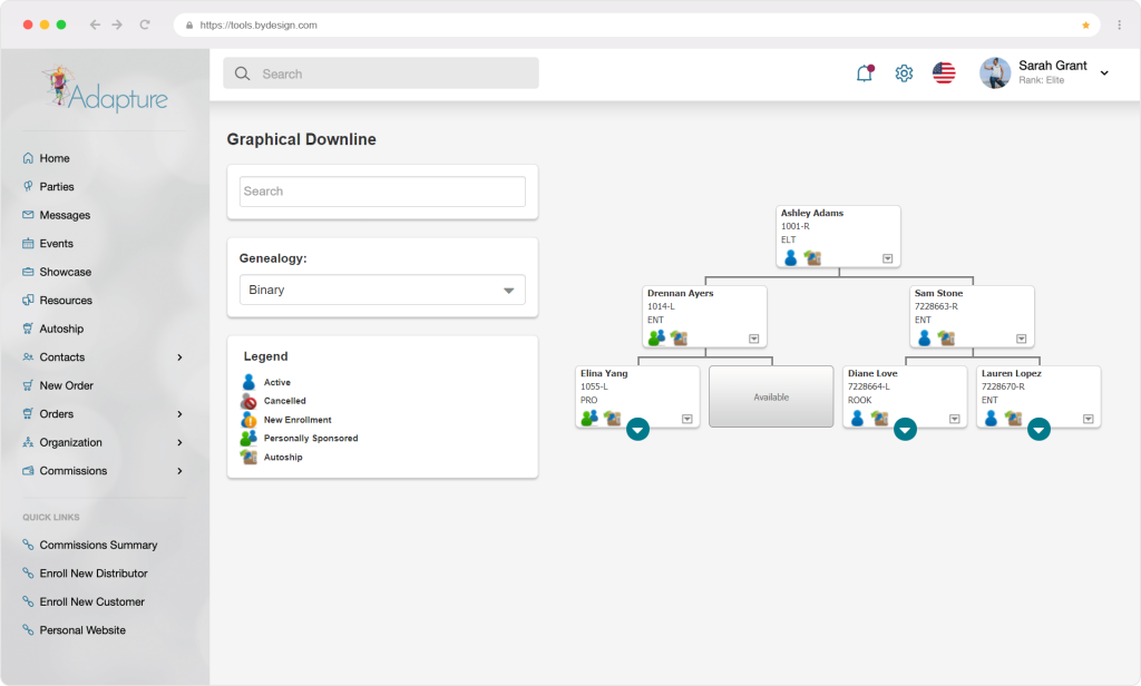 Representative Tools Real Time Genelogy and Volumes ByDesigns Technologies