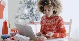 busy season mlm holiday season woman with credit card