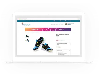 Shopping cart on MLM Website laptop
