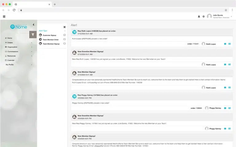 HealthyHome Homeoffice alerts bydesign technologies mlm software direct selling software